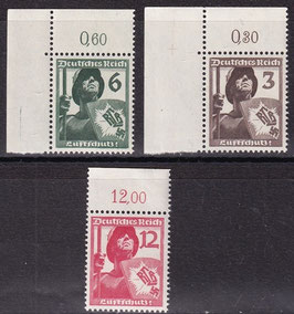 DR 643-645 postfrisch mit Bogen- und Eckränder