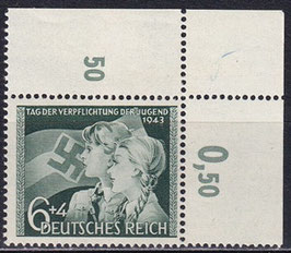 DR 843 postfrisch mit Eckrand rechts oben