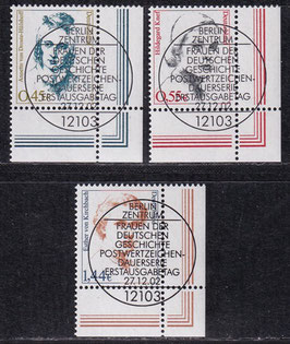 BRD 2295-2297 gestempelt ESST mit Eckrand rechts unten