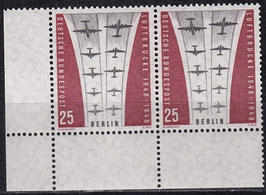 BERL 188 postfrisch waagrechtes Paar mit Eckrand links unten