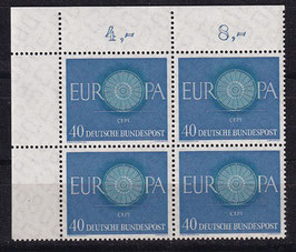 BRD 339 Viererblock postfrisch mit Eckrand links oben