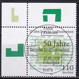 BRD 1988 gestempelt mit ESST und Eckrand links oben