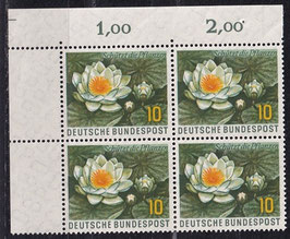 BRD 274 postfrisch Viererblock mit Eckrand links oben