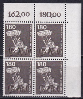 BRD 993 Viererblock postfrisch mit Eckrand rechts oben