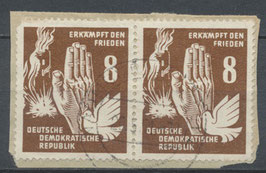 DDR 277 gestempelt waagrechtes Paar auf Briefstück