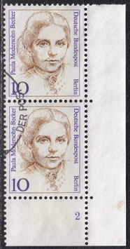 BERL 806 gestempelt senkrechtes Paar mit Eckrand rechts unten