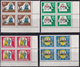 BERL 295-298 postfrisch Viererblocksatz mit Eckrand rechts unten