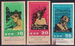 DDR 1084-1086 gestempelt auf Briefstücke