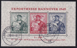 BIZO Block 1a; 103-105 gestempelt + Gummierung LUXUS geprüft