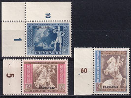 DR 823-825 postfrisch mit Bogen- und Eckränder