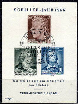 DDR Block 12 XI; 464B-466B gestempelt mit Sonderstempel (geprüft)