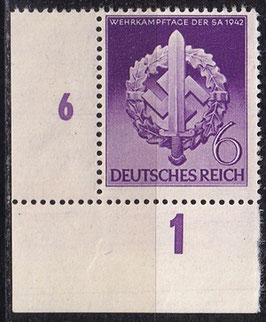DR 818 postfrisch mit Eckrand links unten