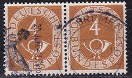 BRD 124 gestempelt waagrechtes Paar