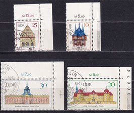 DDR 1379-1382 philat. Stempel mit Eckrand rechts oben