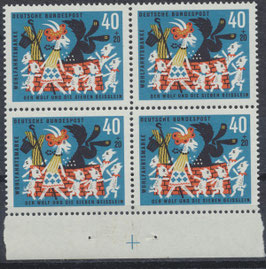 BRD 411 postfrisch Viererblock Bogenrand unten