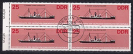 DDR 2713 philat. Stempel Viererblock mit Bogenrand links