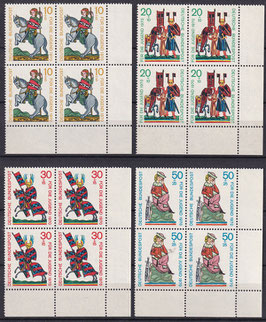 BRD 612-615 postfrisch Viererblocksatz mit Eckrand rechts unten