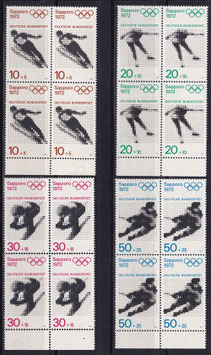 BRD 680-683 postfrisch Viererblocksatz mit Bogenrand unten