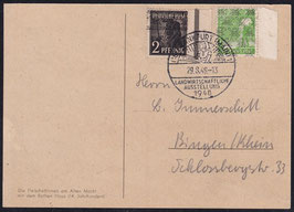 BIZO-B 36I+39II Mischfrankatur auf Postkarte