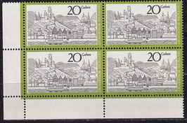 BRD 649 postfrisch Viererblock mit Eckrand links unten