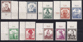 DR 588-597 postfrisch mit Bogen- und Eckränder