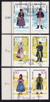 DDR 1074-1079 (3xZD) philat. Stempel mit Bogenrand links