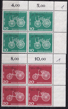 BRD 363-364 postfrisch Viererblocksatz nit Eckrand rechts oben