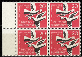 BRD 276 postfrisch Viererblock mit Bogenrand links