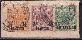 DAPO-TÜRK 9+10+6 gestempelt auf Briefstück (Altsignatur)
