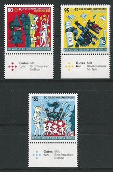 BRD 3522-3524 postfrisch mit Bogenrand unten