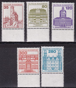 BRD 1139-1143 postfrisch mit Bogenrand unten