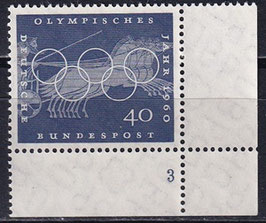 BRD 335 postfrisch mit Eckrand rechts unten