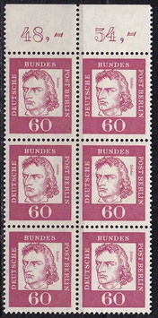 BERL 209 postfrisch 6er-Block mit Bogenrand oben