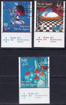BRD 3096-3098 gestempelt mit Bogenrand unten