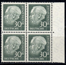 BRD 259x postfrisch Viererblock mit Bogenrand rechts