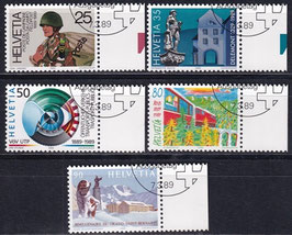 CH 1385-1389 gestempelt mit Bogenrand rechts