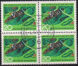 BRD 602 gestempelt Viererblock