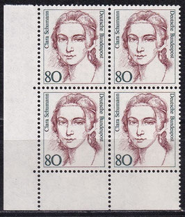 BRD 1305 postfrisch Viererblock mit Eckrand links unten