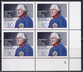 BRD 1292 postfrisch Viererblock mit Eckrand rechts unten (FN)