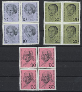 BRD 616-618 postfrisch Viererblock