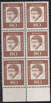 BERL 211 postfrisch 6er-Block mit Bogenrand unten
