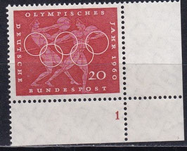 BRD 334 postfrisch mit Eckrand rechts unten
