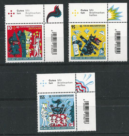 BRD 3522-3524 postfrisch mit Eckrand rechts oben