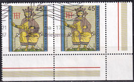 BRD 2949 gestempelt waagrechtes Paar mit Eckrand rechts unten