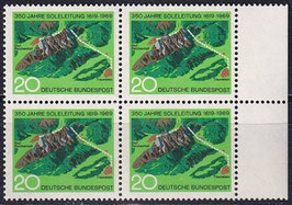 BRD 602 postfrisch Viererblock mit Bogenrand rechts