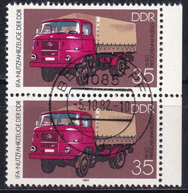 DDR 2748 philat. Stempel senkrechtes Paar mit Bogenrand rechts