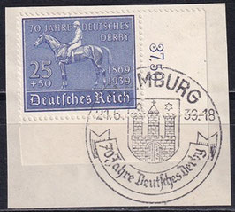 DR 698 gestempelt auf Briefstück