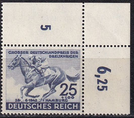 DR 814 postfrisch mit Eckrand rechts oben