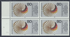 BRD 1185 postfrisch Viererblock mit Bogenrand links