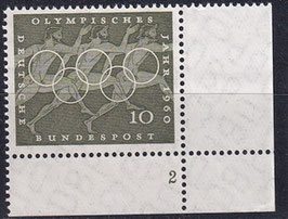 BRD 333 postfrisch mit Eckrand rechts unten
